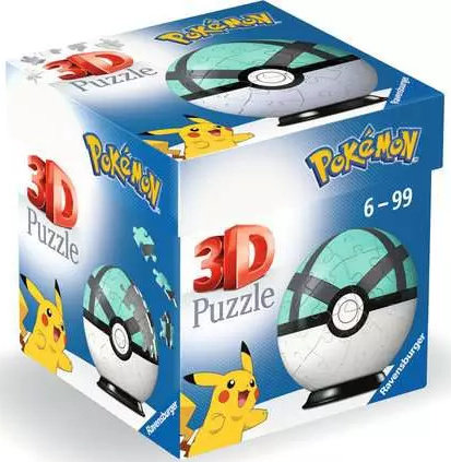 Ravensburger Puslespil - 3D: Pokemon Pokeballs - Netball, 54 brikker