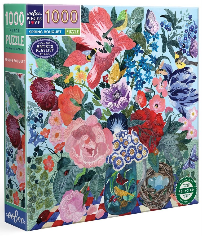 Forårets blomsterbuket, 1000 brikker