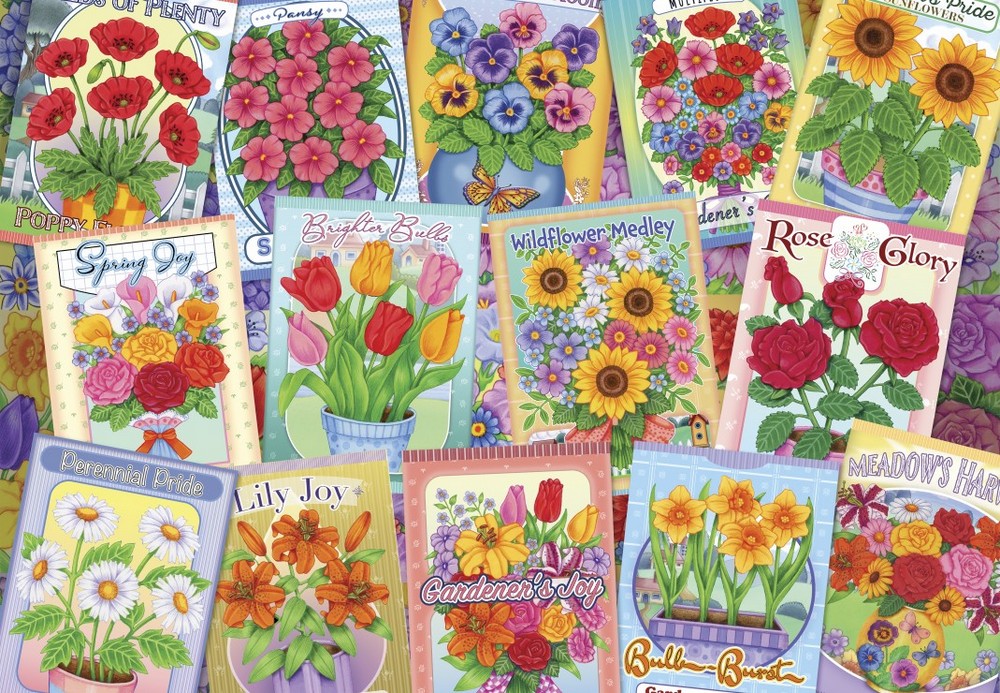 Blomsterdrømme i haven, 1000 brikker