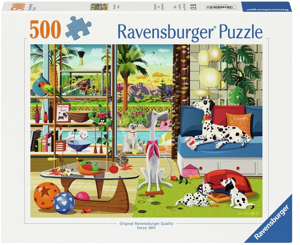 Ravensburger Puslespil - Hygge med kæledyrene, 500 brikker