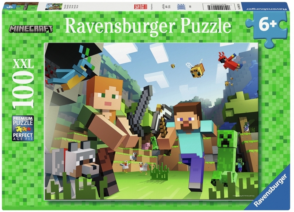 Ravensburger Puslespil - Minecraft: Eventyret venter, 100 brikker