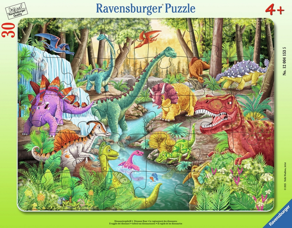 Dinosaurerne ved floden - Rammepuslespil, 30 brikker
