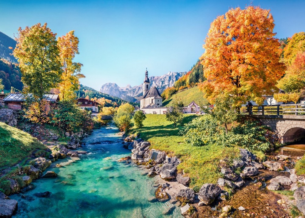 Tyskland: Ramsau ved efterårstide, 500 brikker