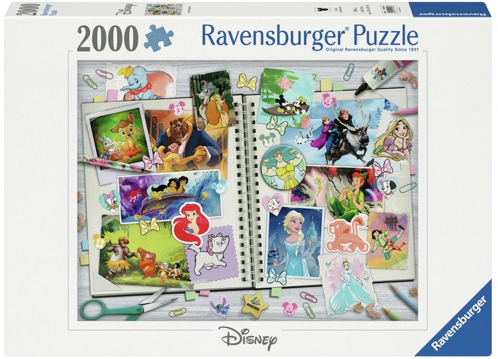 Ravensburger Puslespil - Disney: Figurerne - Scrapbog, 2000 brikker