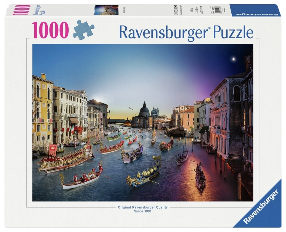 Ravensburger Puslespil - Dag og nat i Venedig, 1000 brikker
