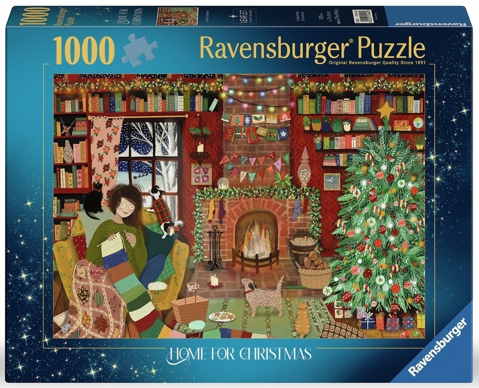 Ravensburger Puslespil - Julefred med strikketøj, 1000 brikker