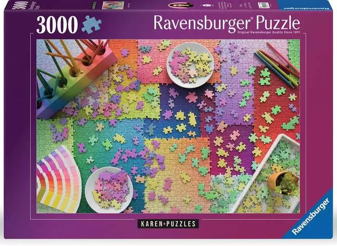 Ravensburger Puslespil - Farverige brikker, 3000 brikker
