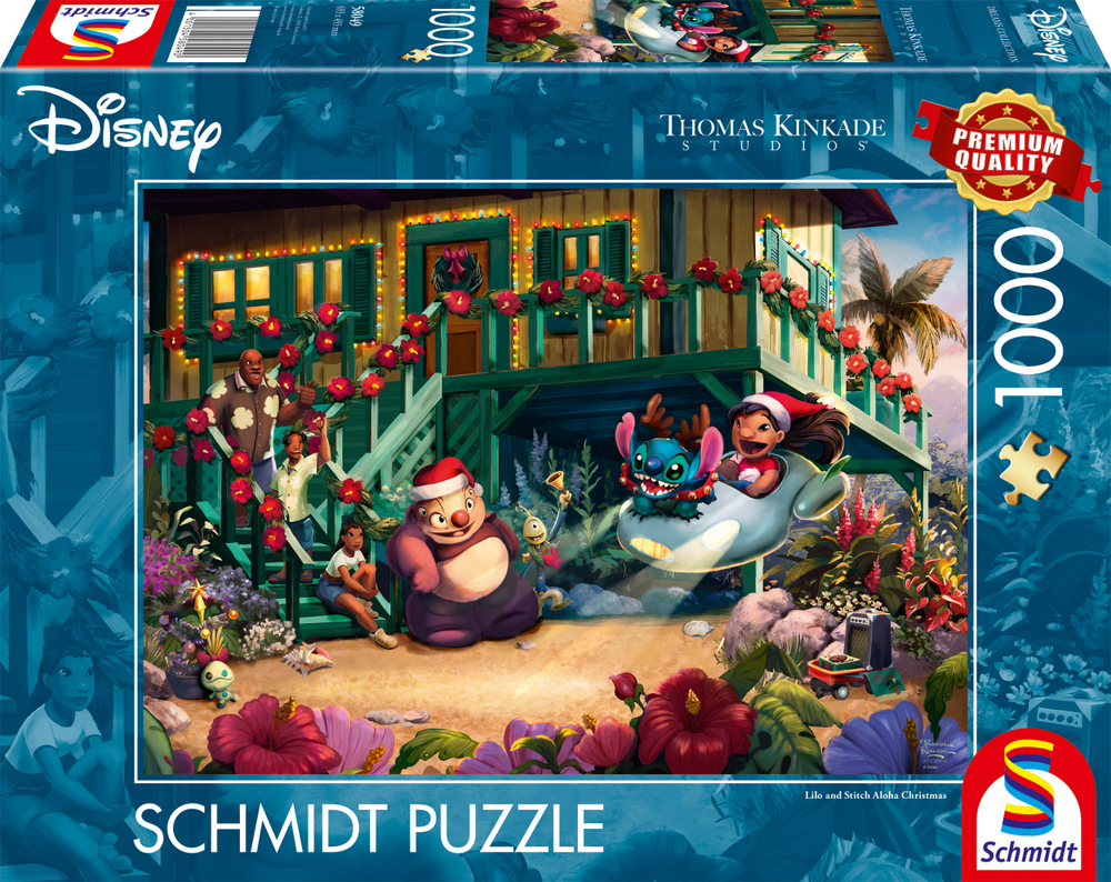 Disney: Kinkade - Lilo og Stitch Aloha jul, 1000 brikker