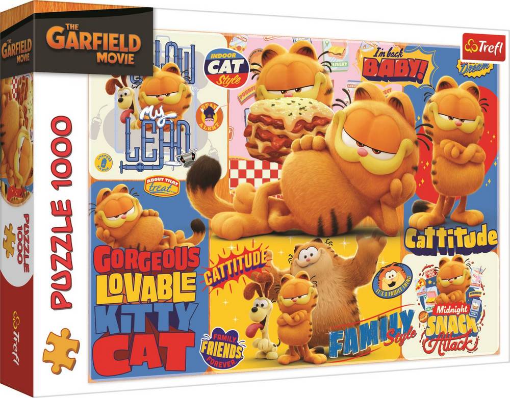 Garfield med charme og lasagne, 1000 brikker