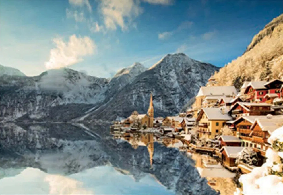 Østrig: Hallstatt - Vinter, 1500 brikker
