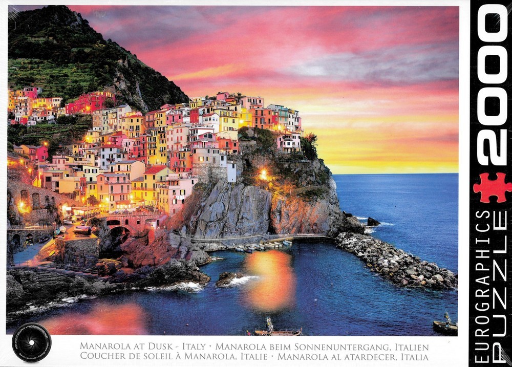 Italien: Manarola ved aftentide, 2000 brikker