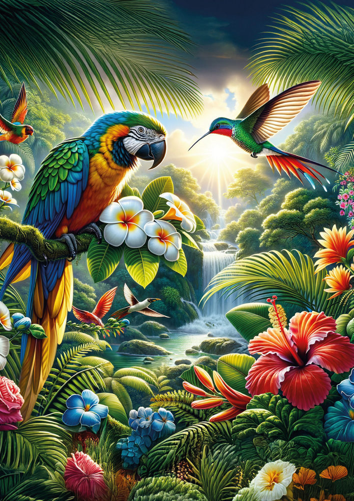 Farverig jungle, 260 brikker