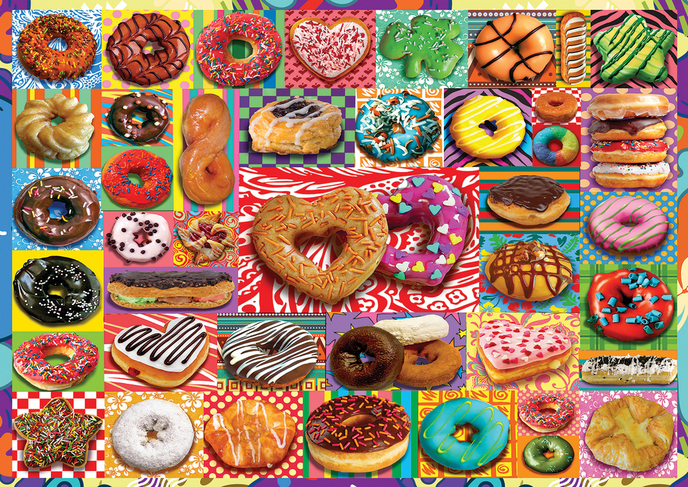 Farverige donuts, 500 brikker