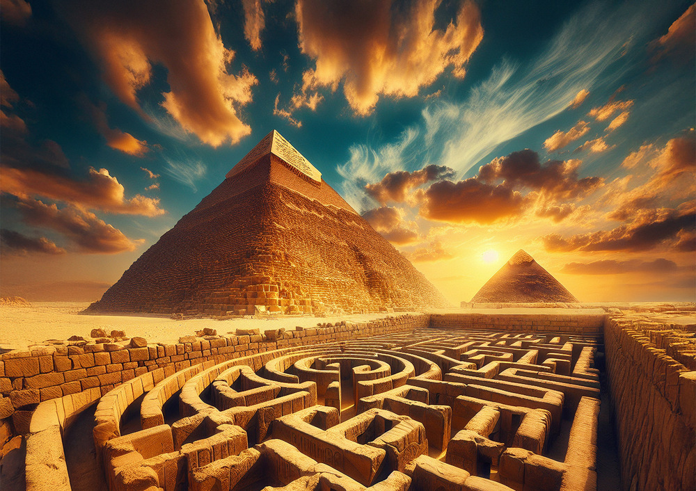 Pyramider i solnedgangen, 1000 brikker