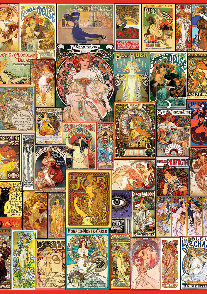 Art nouveau plakater, 1500 brikker