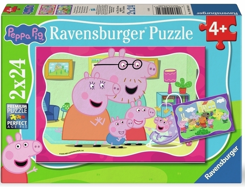 Ravensburger Puslespil - Gurli Gris: Familiehygge, 2x24 brikker