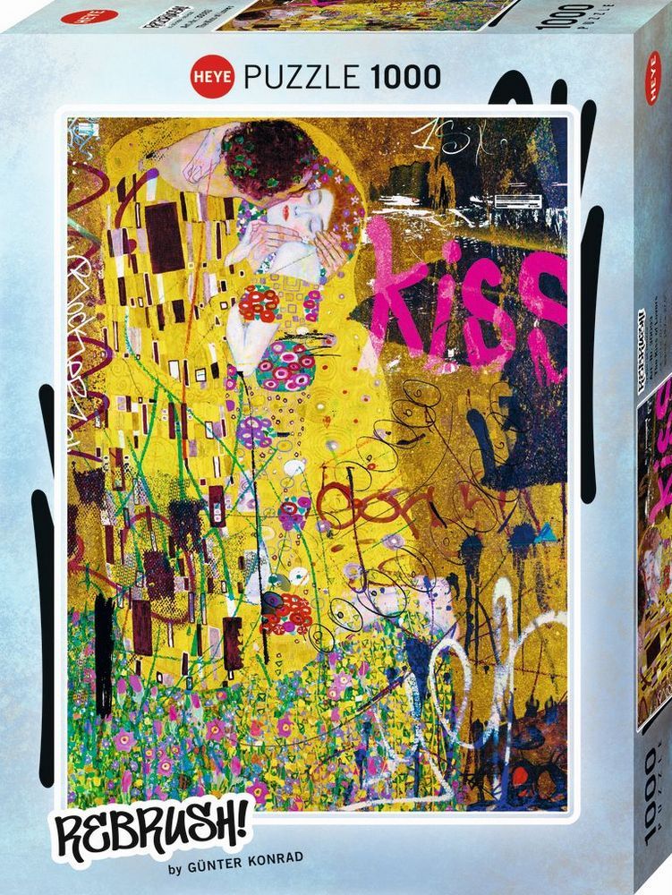Klimt: Kysset - Farverig fortolkning, 1000 brikker