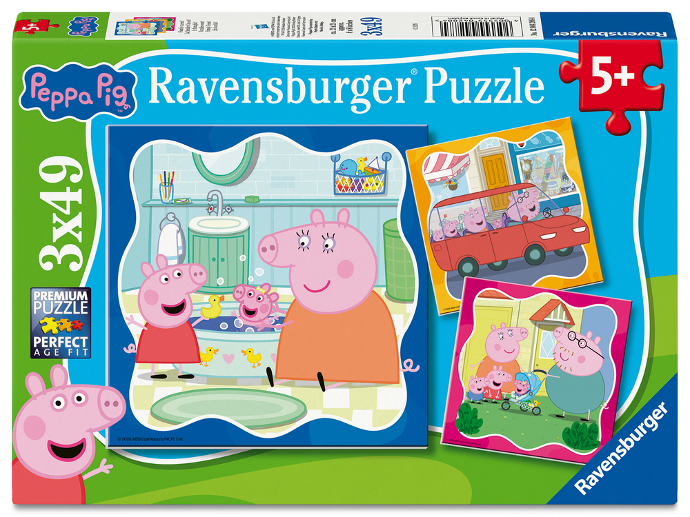 Ravensburger Puslespil - Gurli Gris, 3x49 brikker