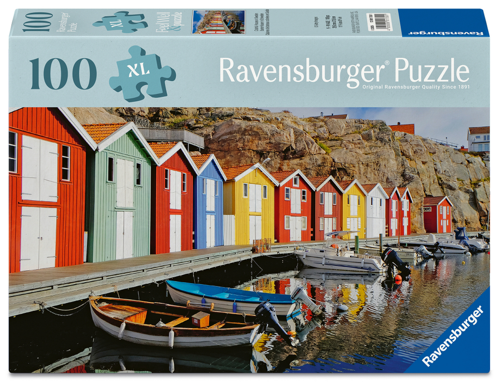 Ravensburger Puslespil - Sverige: Farverige huse, 100 brikker