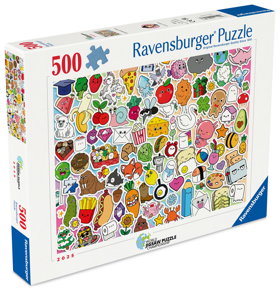 Ravensburger Puslespil - Kawaii: Farverige søde figurer, 500 brikker