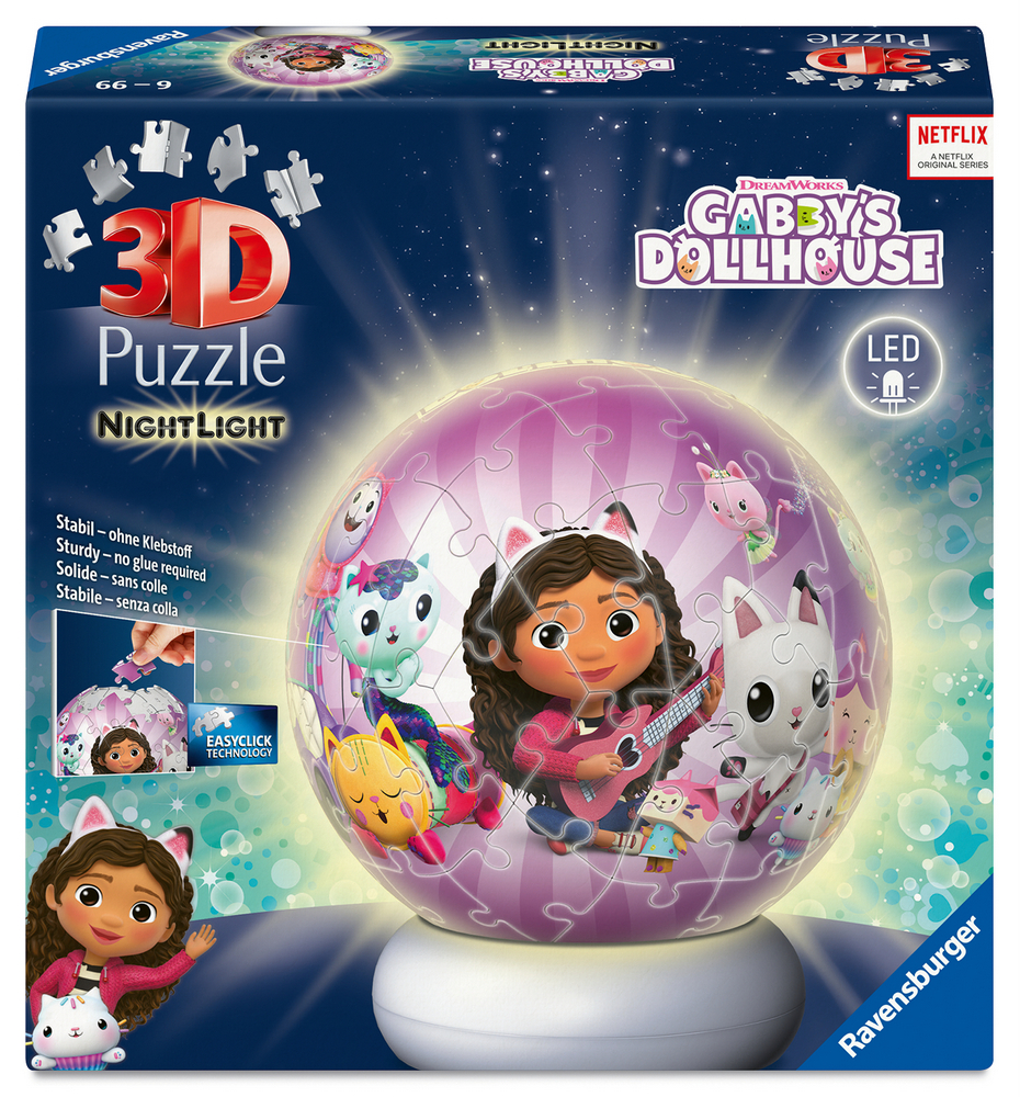 Ravensburger Puslespil - 3D: Gabbys Dukkehus - Nat, 72 brikker