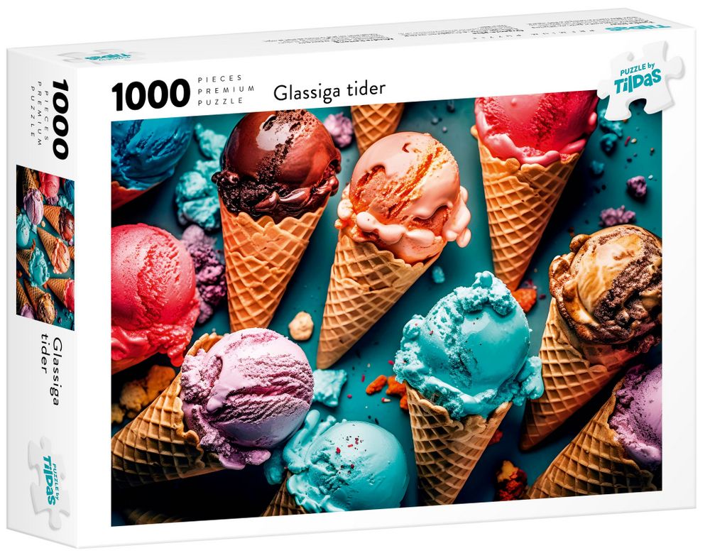 Farverige isvafler, 1000 brikker