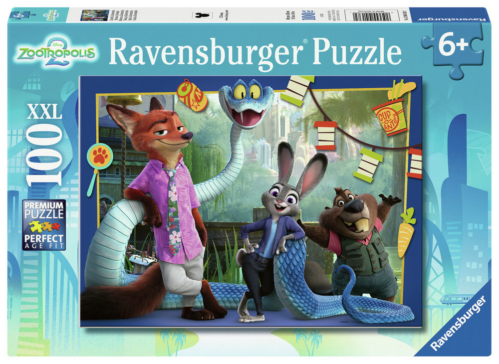 Ravensburger Puslespil - Disney: Zootropolis 2, 100 brikker
