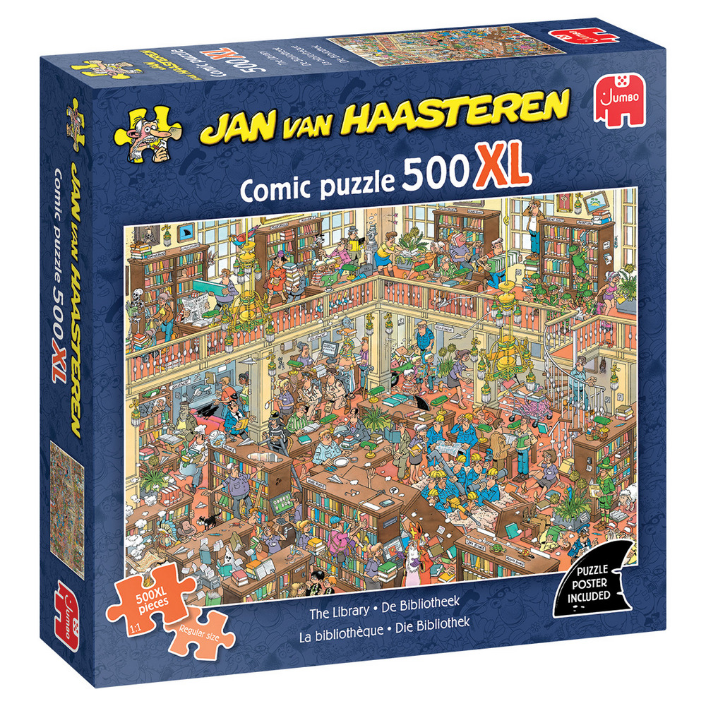 Jan Van Haasteren Puslespil - På biblioteket, 500 brikker