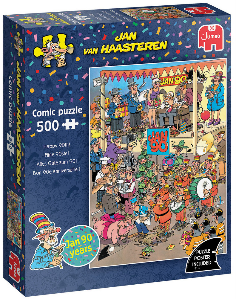 Jan Van Haasteren Puslespil - 90 og festklar, 500 brikker
