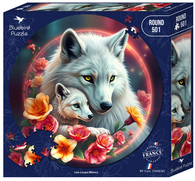 Ulvene i blomsterhavet - Rundt puslespil, 500 brikker