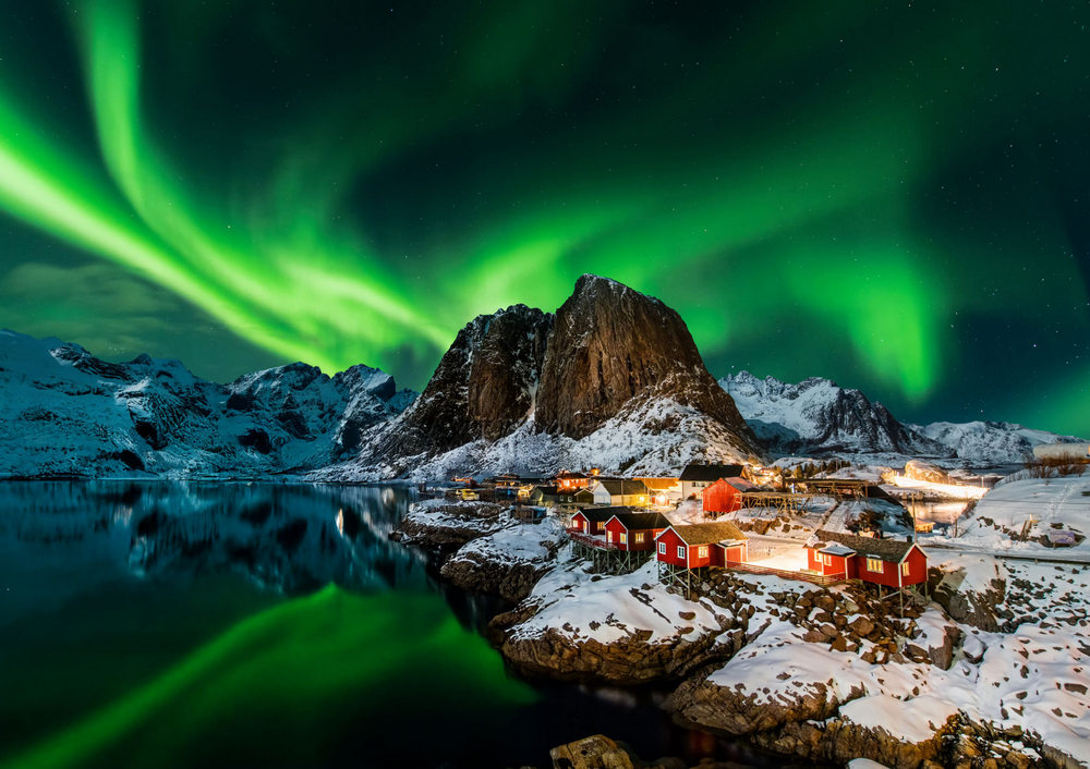 Norge: Lofoten - Nordlyset danser, 1000 brikker
