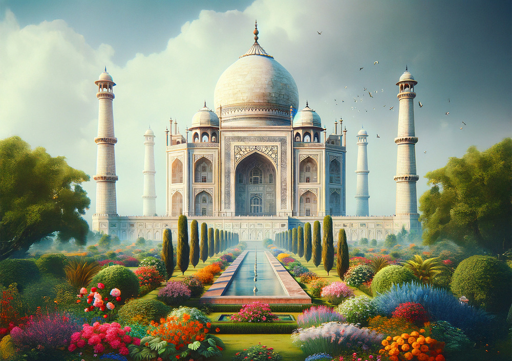 Indien: Taj Mahal, 1000 brikker