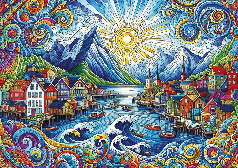 Bølger og bjerge, 1500 brikker