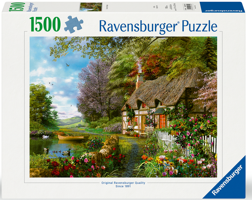 Landlig ro og blomster, 1500 brikker
