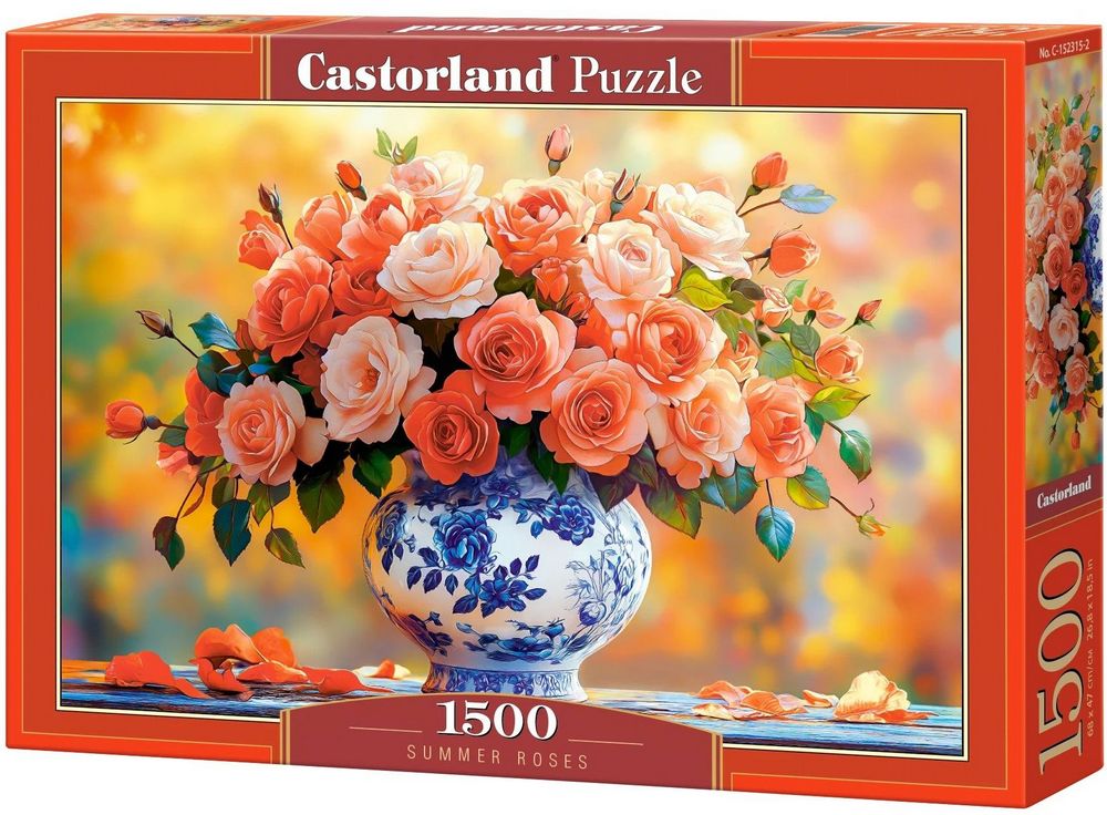 Vase med roser, 1500 brikker