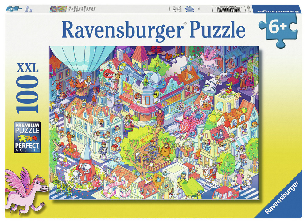 Ravensburger Puslespil - Kaos i byen, 100 brikker