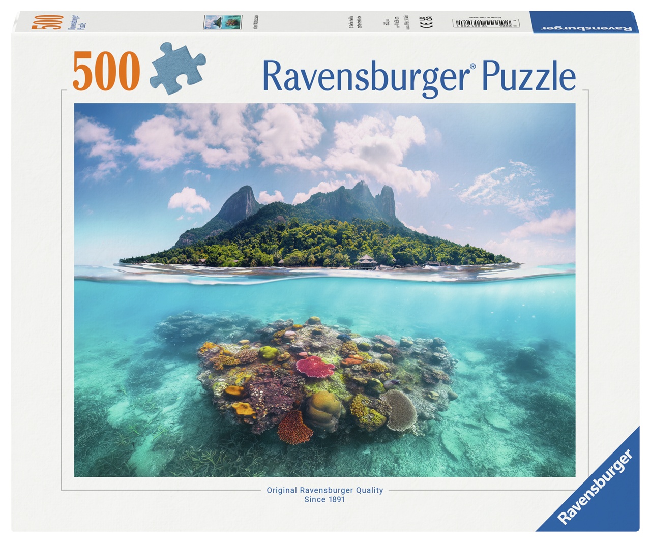 Ravensburger Puslespil - Bora Bora: Blå horisont, 500 brikker