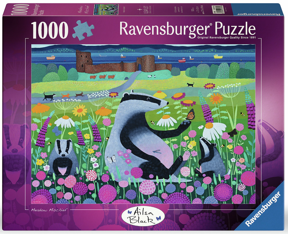Ravensburger Puslespil - Grævlinge i blomsterengen, 1000 brikker