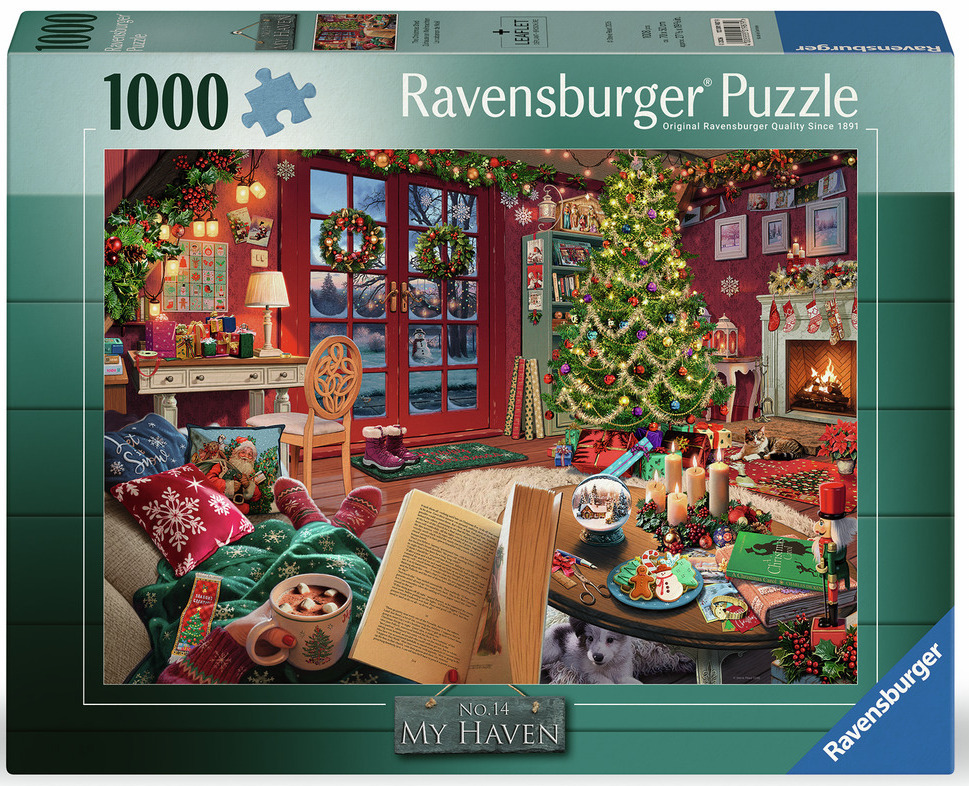 Ravensburger Puslespil - Read: Julehygge i stuen, 1000 brikker