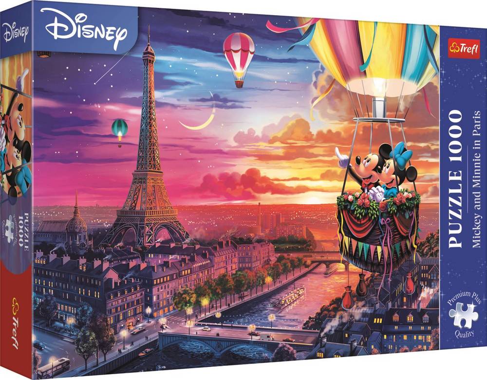 Disney: Mickey og Minnie i luftballon over Paris, 1000 brikker