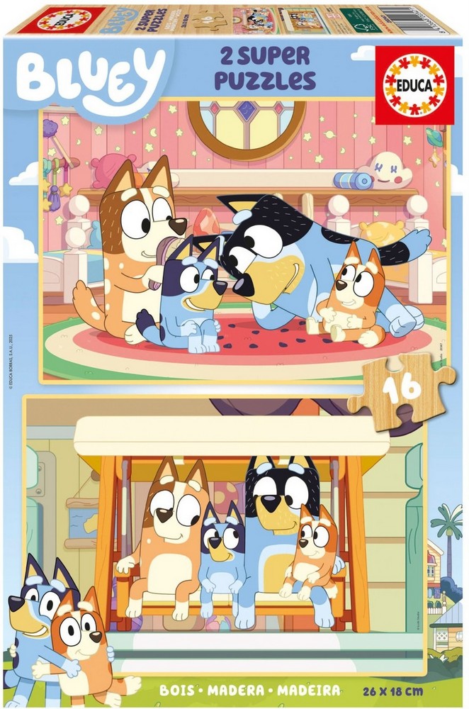 Bluey: Familiehygge, 2x16 brikker