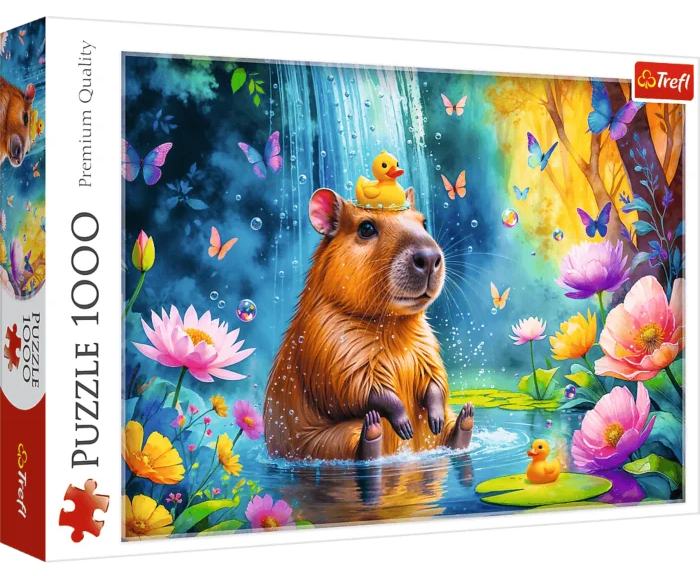 Kapivar i blomsterbad, 1000 brikker