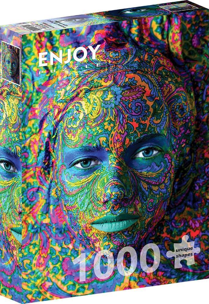 Ansigt i farveeksplosion, 1000 brikker