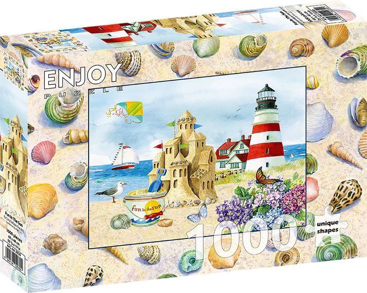 Strandliv og sandslotte, 1000 brikker