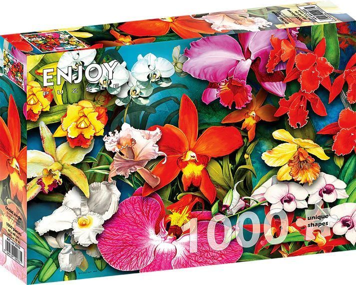 Blomstrende orkideer, 1000 brikker