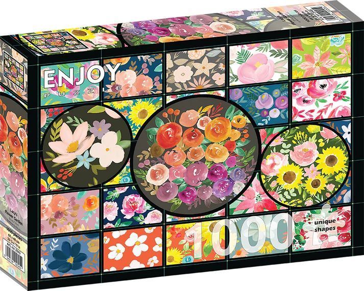 Collage af blomster i flor, 1000 brikker