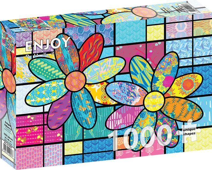 Farverige blomsterfelter, 1000 brikker