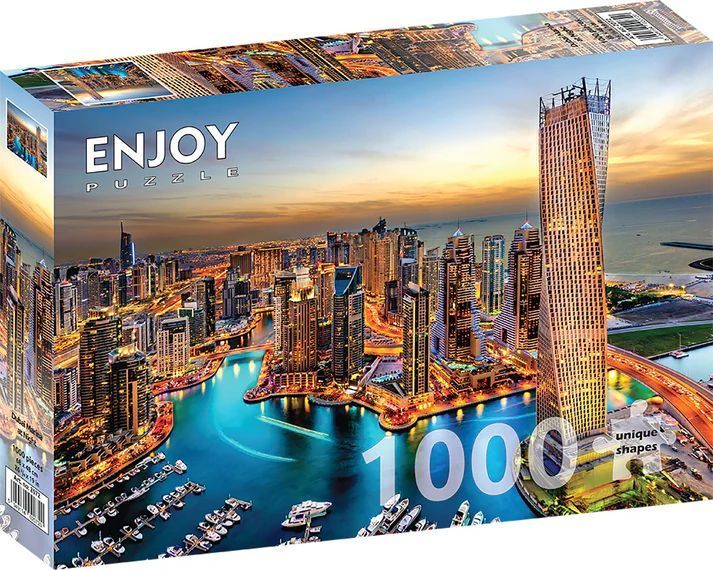 Dubai Marina i aftenlyset, 1000 brikker