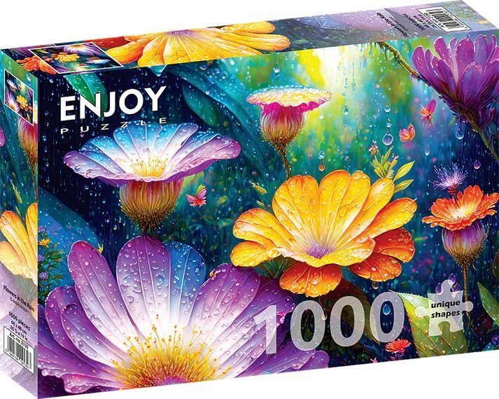 Regndråber på kronbladene, 1000 brikker