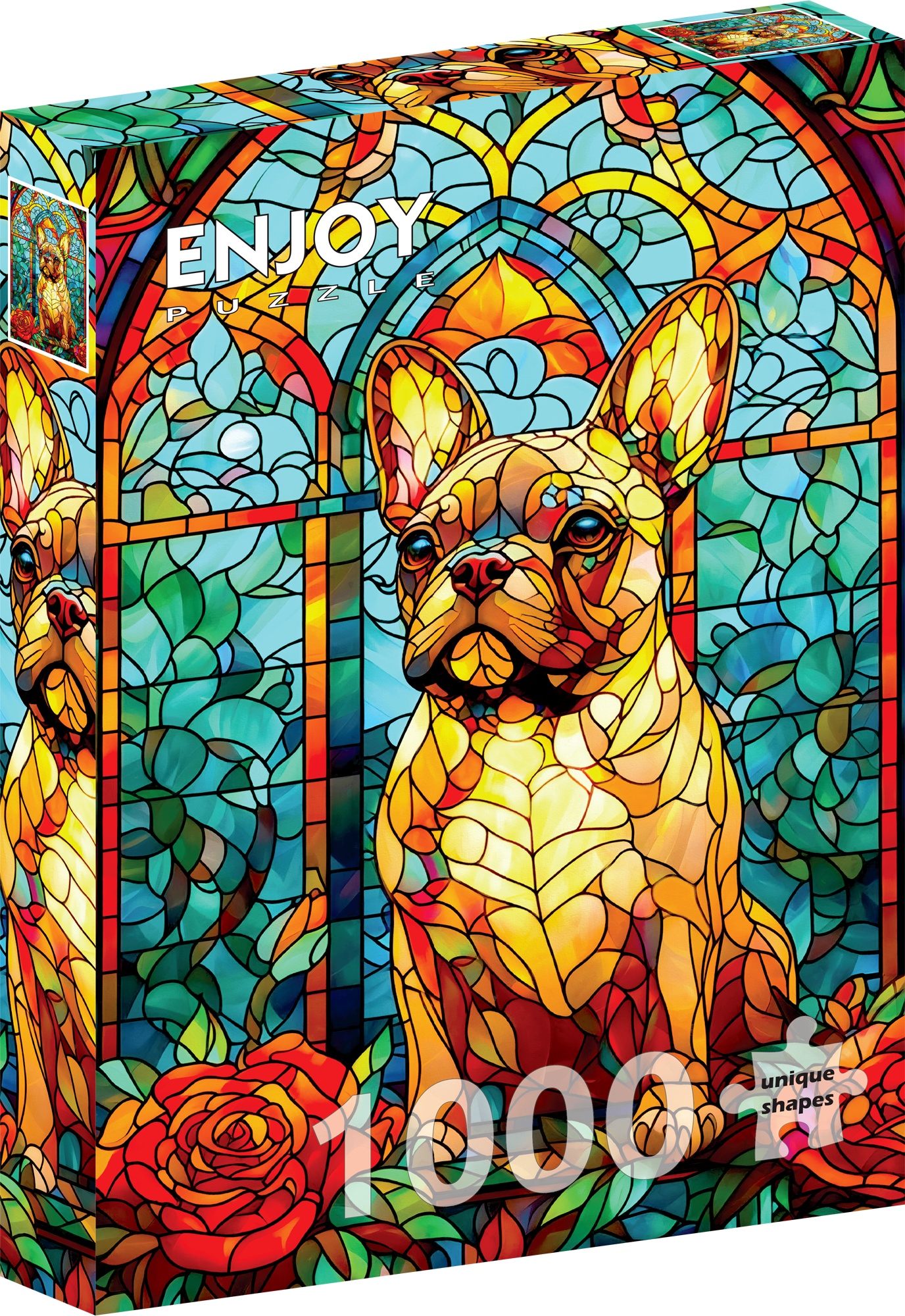 Fransk bulldog i mosaik, 1000 brikker